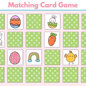 Juego de memoria imprimible, Imprimibles de juegos de Pascua, Juego de cartas a juego, Juego de partidos de primavera, Actividades educativas, Imprimibles de educación en el hogar