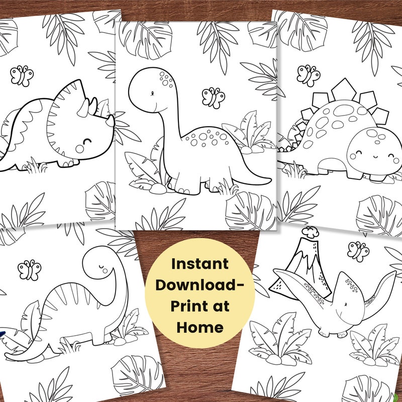 Printable Dinosaur Coloring Banner - Etsy Canada