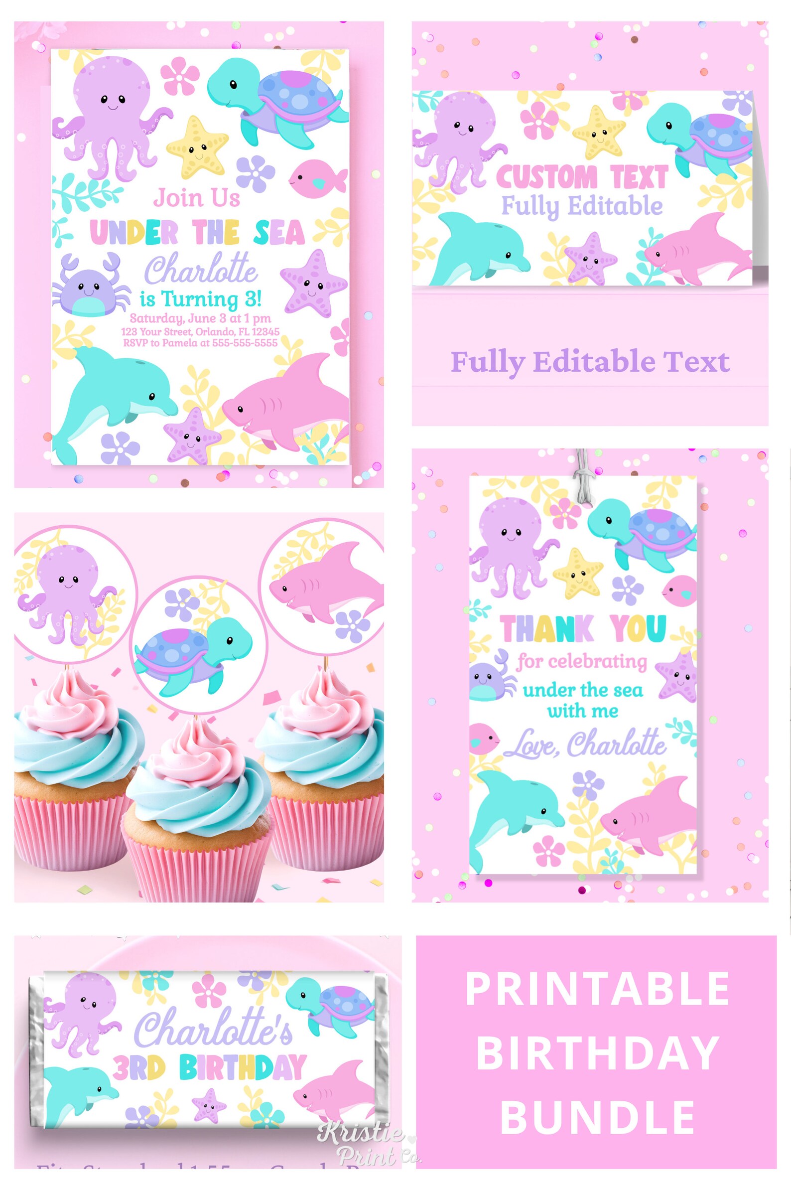 Under the Sea Birthday Party Bundle Under the Sea Invite Under the Sea ...