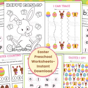 Easter Worksheets, Preschool Worksheets Printable, Preschool Printable Activities, Spring Preschool Worksheets, Easter Kids Activities