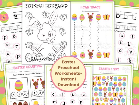 Easter Worksheets, Preschool Worksheets Printable, Preschool Printable Activities, Spring Preschool Worksheets, Easter Kids Activities