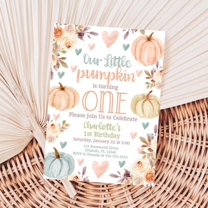 Faire un anniversaire petite citrouille pour le 1er anniversaire de notre petite citrouille Faire-part 1er anniversaire citrouille pour fille : premier anniversaire, fête d'anniversaire d'automne, 1er PN4