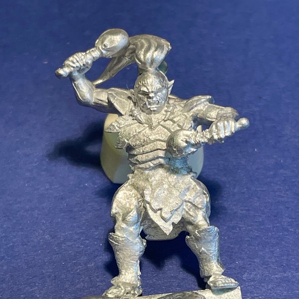 OBSIDIAN ORC "DRUMMER" 28mm metal fantasy, gaming miniature, iron orc, armoured orc , lotr ,proxy