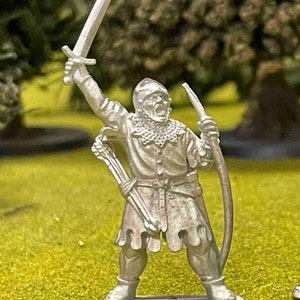 Scots 13th 14th Century Archers Commander, 28mm, metal, medieval, (medbury design) ,for Scottish Wars, etc