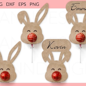 Bunny Lollipop Holder svg, Rabbit Chocolate Holder svg, Easter Candy Holder svg, Easter Lollipop Holder svg, Cricut Silhouette Holder