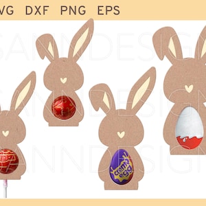 Bunny Lollipop Holder svg, Easter Chocolate Holder svg, Bunny Candy Holder svg, Easter Holder svg, Creme Egg Holder Cricut Silhouette