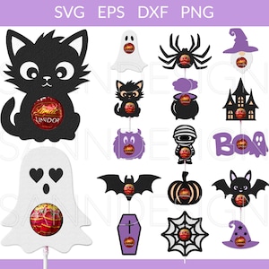 Halloween Lollipop houder SVG, Halloween Treat Candy houder bundel, gelaagde Lollipop houder gesneden bestand, DIY Candy houder, Cricut silhouet