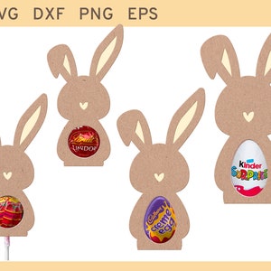 Bunny Lollipop Holder svg, Easter Chocolate Holder svg, Bunny Candy Holder svg, Easter Kinder Holder svg, Creme Egg Holder Cricut Silhouette