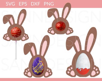 Easter Bunny Creme Egg Holder svg, Bunny Chocolate Holder svg, Bunny Egg Holder svg, Bunny Lollipop Holder Cut File Cricut Silhouette