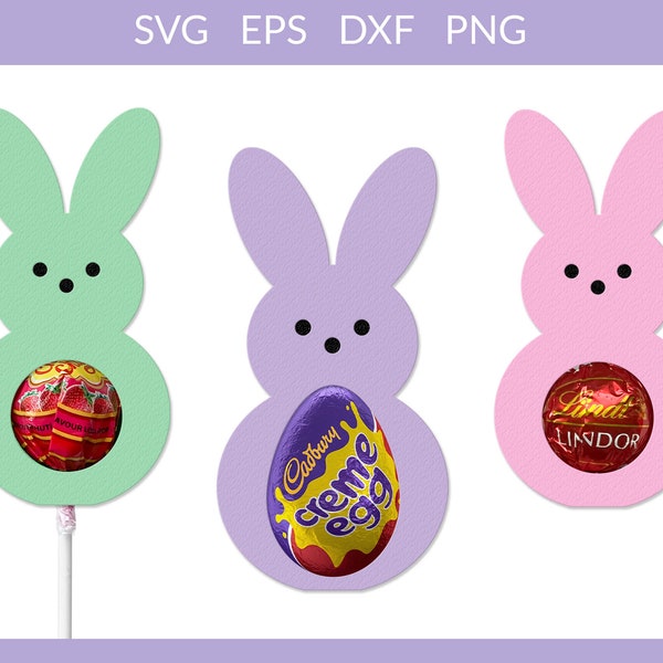 Easter Peep Lollipop Holder svg, Bunny Chocolate Holder svg, Bunny Candy Holder svg, Peeps Sucker Holder svg, Creme Egg Holder svg dxf