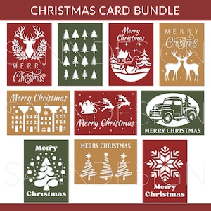 Weihnachtskarten-Svg, Weihnachtskarten-Bundle SVG, Frohe Weihnachtskarten SVG, DIY Weihnachtskarten-Bundle, Cricut Silhouette SVG dxf png eps