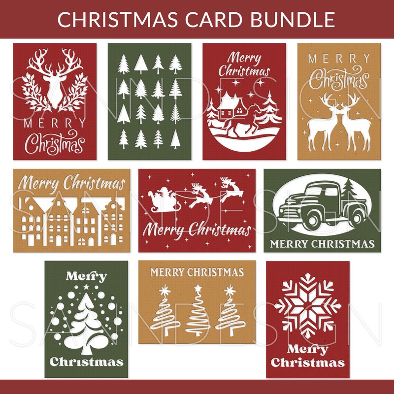 Christmas Card Svg - Etsy