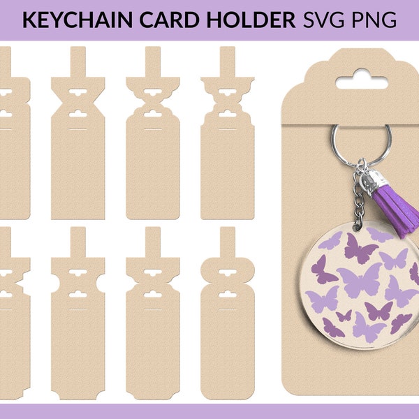 Keyring Display Card svg, Keychain Card Holder svg, Keyring Holder svg, Keychain Card Bundle, Keyring Packaging Card svg png