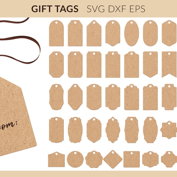 Gift Tags svg, Gift Label svg, Gift Tag Template, Gift Tag Bundle svg, Gift Tags Cricut Silhouette Glowforge, Present Tag Laser Cut