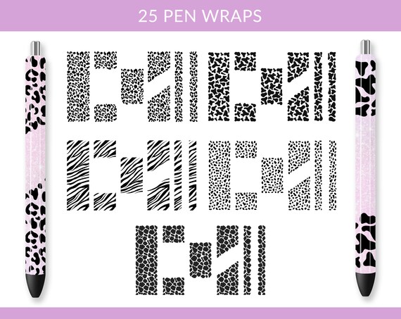 Pen Wrap Bundle, Pen Wraps SVG, Pen Wraps Waterslides, Pen Wrap SVG, Epoxy Pen Wraps, Leopard Pen Wrap, Cow Zebra Dalmatian Pen Wraps