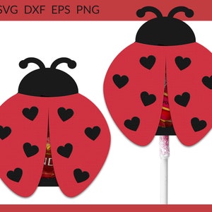 Ladybug Lollipop Holder svg, Ladybird Chocolate Holder svg, Ladybug Candy Holder svg, Valentine's Day Lollipop Holder Cricut Silhouette