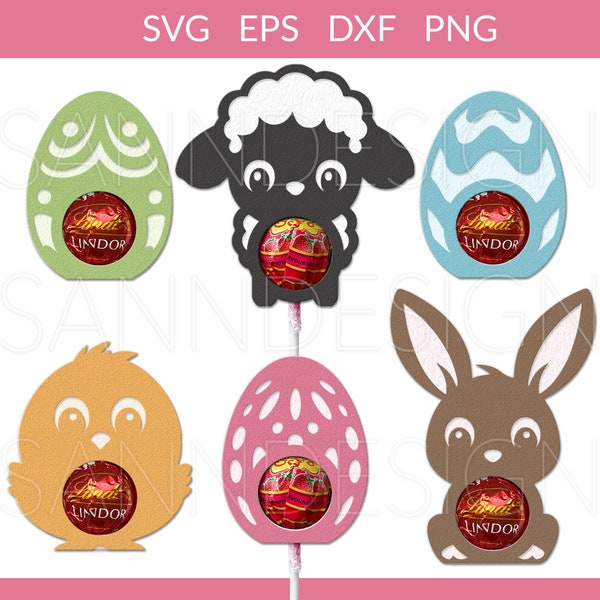Bunny Lollipop Houder SVG, Pasen Chocolade Houder SVG, Bunny Snoep Houder SVG, Paasei Houder SVG, Pasen Houder Cricut Silhouet