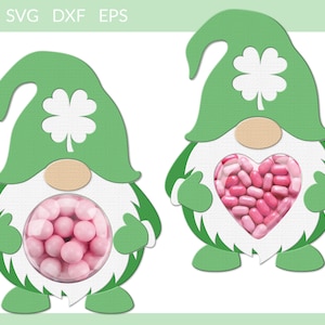 Gnome Candy Holder, Candy Holder svg, St Patricks Day Candy Holders svg, St Patricks Day Ornament svg, Gnome Cut File Digital Download