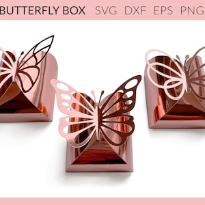 Scatola regalo farfalla in formato SVG, Scatole regalo in formato SVG, Modello scatola farfalla, Scatola di carta farfalle in formato SVG, Pacchetto scatola regalo in formato SVG DXF, Nessuna scatola di colla Cricut SVG
