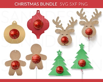Christmas Lollipop Holder svg, Christmas Chocolate Holder Bundle, Christmas Tree Reindeer Gingerbread Holder svg, Christmas Candy Holders