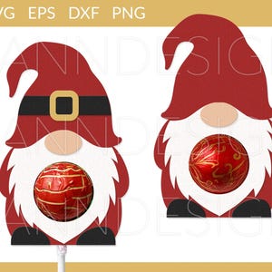 Gnome Lollipop Holder svg, Christmas Lollipop Holder, Gnome Chocolate Holder svg, Santa Candy Holders svg, Christmas Ornament svg