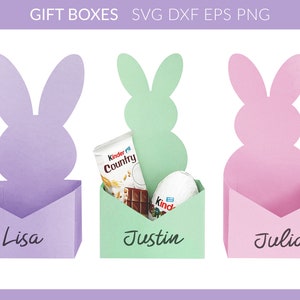 Easter Gift Box svg, Easter Gift Basket svg, Bunny Envelope Box svg, Easter Candy Holder svg, Bunny Box Template, Design for Cricut svg dxf