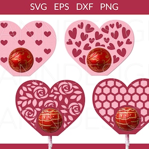 Valentine&#39;s Day Lollipop Holder svg, Valentines Chocolate Holder Bundle, Valentines Heart Holder svg, Valentines Candy Holders