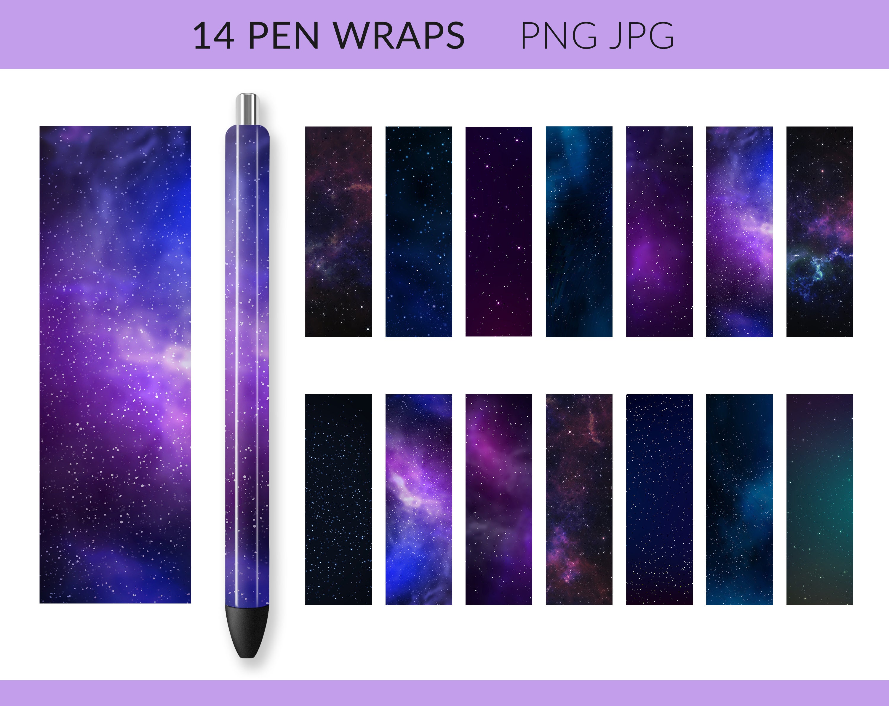 Galaxy Pen Wraps Glitter Pen Wrap Pen Wrap Space Pen Wraps Etsy