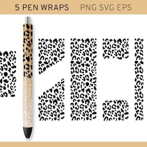 Leopard Pen Wraps, Cheetah Pen Wrap, Personalized Glitter Pen Wrap, Pen Wrap svg, Pen Wraps Waterslides, Pen Wrap For Personalize