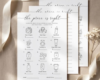 The Price Is Right Baby Shower Game, Editable Canva Template, Printable Baby Shower Game, Guess the Price, Instant Download