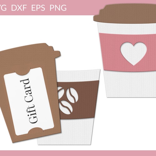 Coffee Cup Gift Card Envelope SVG Envelope Template Gift Etsy