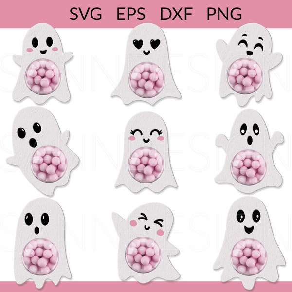 Halloween Candy Dome svg, Ghost Candy Holder svg, Halloween Ornament svg, Ghost Candy Dome svg, Halloween Treats svg