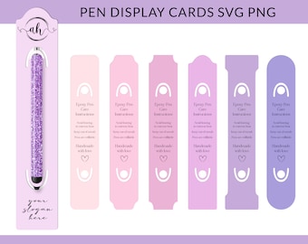 Pen Care Card svg, Pen Holder svg, Epoxy Pen Care Card svg, Glitter Pen Care Card, Pen Display Card, Pen Holder Template, Epoxy Pen Holder