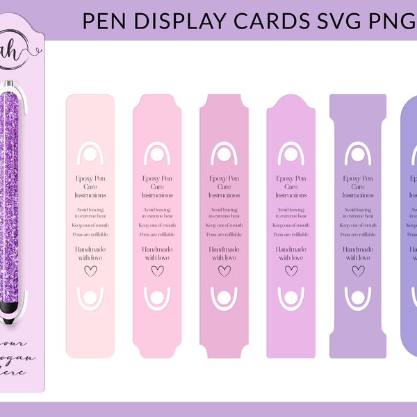 Pen Care Card svg, Pen Holder svg, Epoxy Pen Care Card svg, Glitter Pen Care Card, Pen Display Card, Pen Holder Template, Epoxy Pen Holder