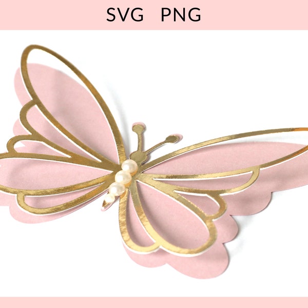 3D Butterfly svg, Butterfly Wall Decor, Paper Butterfly svg File, Butterfly Template, Layered Butterfly svg, Butterfly Cut File