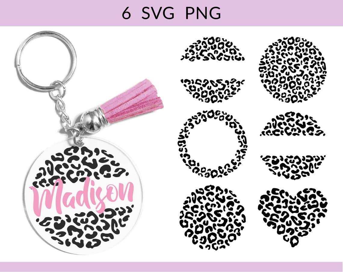 Keyring svg Keychain svg Leopard Keyring svg png Cheetah | Etsy