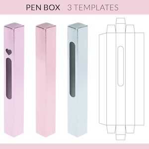 Pen Box Template SVG, Pen Box Cut File SVG, Windowed Pen Box Template, Customizable Pen Box, Pen Packaging Digital Download SVG Files