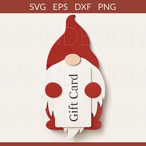 Gnome Gift Card Holder svg, Gift Card svg, Gift Card Holder Template svg dxf png, Gift Card Box Cut File, Gift Card Cricut Glowforge svg