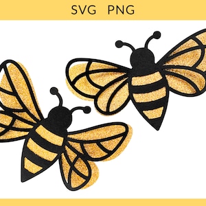 Abeille 3D svg, Fichier de coupe d’abeille en papier, Modèle d’abeille svg, Abeille imprimable, Décoration murale d’abeille, Cricut d’abeille, Abeille DIY