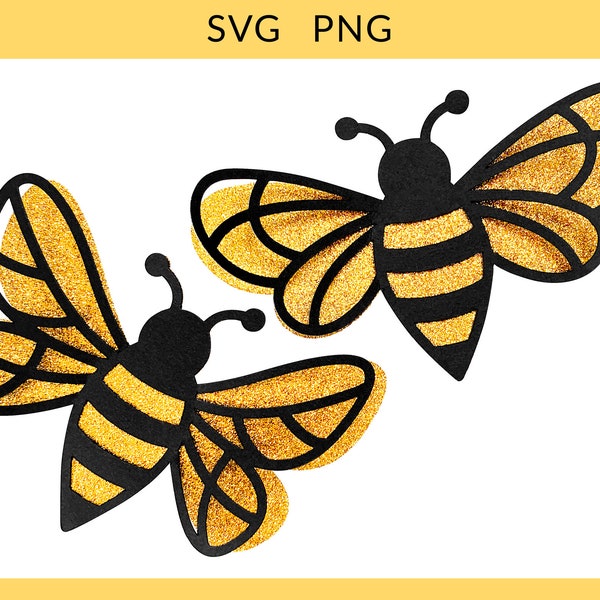 3D Bee svg, Paper Bee Cut File, Bee Template svg, Printable Bee, Bee Wall Decor, Bee Cricut, DIY Bee