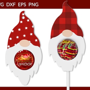 Gnome Lollipop Holder SVG, Gnome Chocolate Holder SVG, Christmas Gnome Holder SVG, Christmas Chocolate Holder SVG, Cricut Silhouette Holder