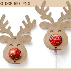 Reindeer Chocolate Lollipop Holder, Christmas Chocolate Holder svg, Reindeer Lollipop svg, Reindeer Chocolate svg, Cricut Silhouette Holder