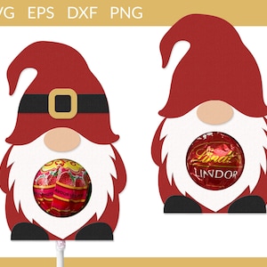 Gnome Lollipop Holder SVG, Weihnachts-Lollipop-Halter, Gnome Schokoladenhalter SVG, Santa Candy Holders SVG, Weihnachtsornament SVG