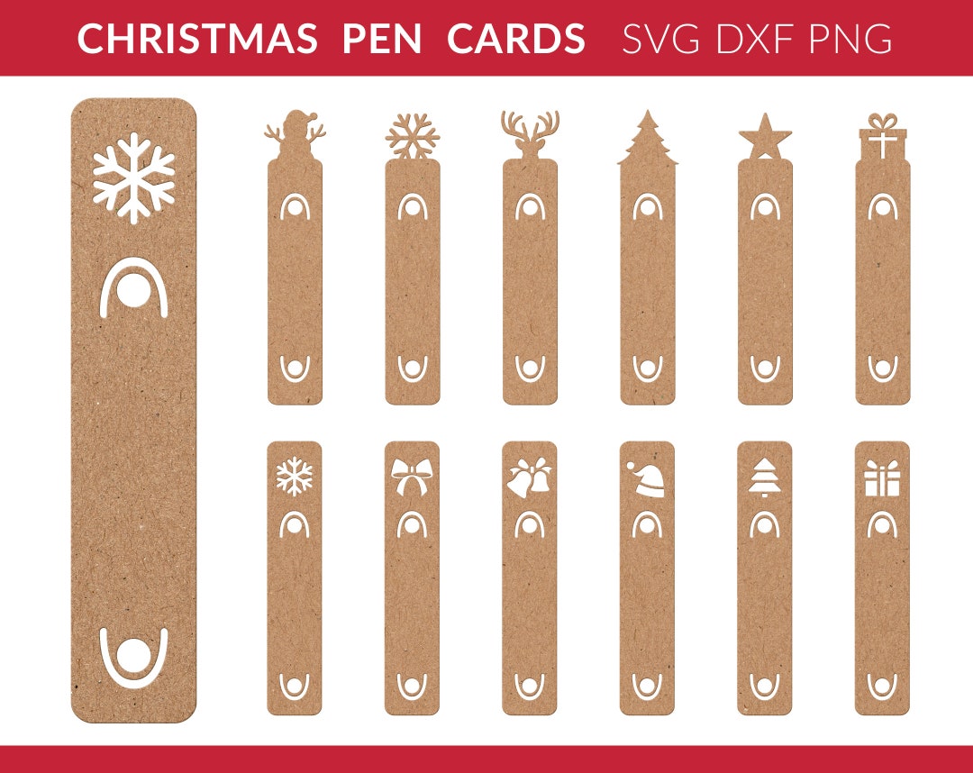 Christmas Pen Holder Svg, Christmas Pen Display Card, Christmas Pen ...