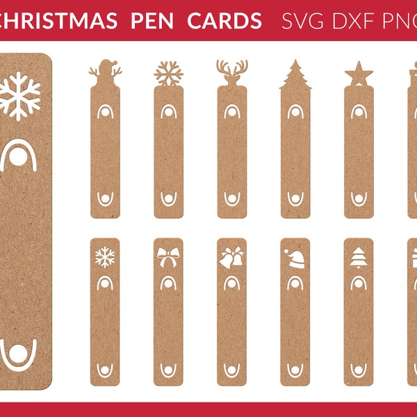 Christmas Pen Holder svg, Christmas Pen Display Card, Christmas Pen Care Card svg, Christmas Pen Holder Template, Christmas Epoxy Pen Holder