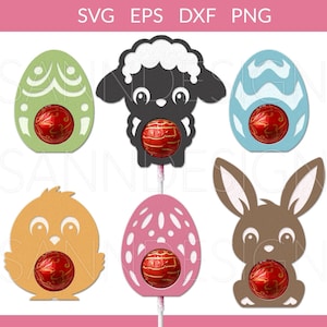 Bunny Lollipop Holder svg, Easter Chocolate Holder svg, Bunny Candy Holder svg, Easter Egg Holder svg, Easter Holder Cricut Silhouette