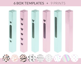 Pen Box Template SVG, Pen Box SVG, Glitter Pen Box svg, Pen Box Cut File, Windowed Pen Box Template, Pen Packaging svg, Pen Box Prints png