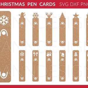 Weihnachts-Stifthalter SVG, Weihnachts-Stift-Display-Karte, Weihnachts-Stiftpflegekarte SVG, Weihnachts-Stifthalter-Vorlage, Weihnachts-Epoxid-Stifthalter