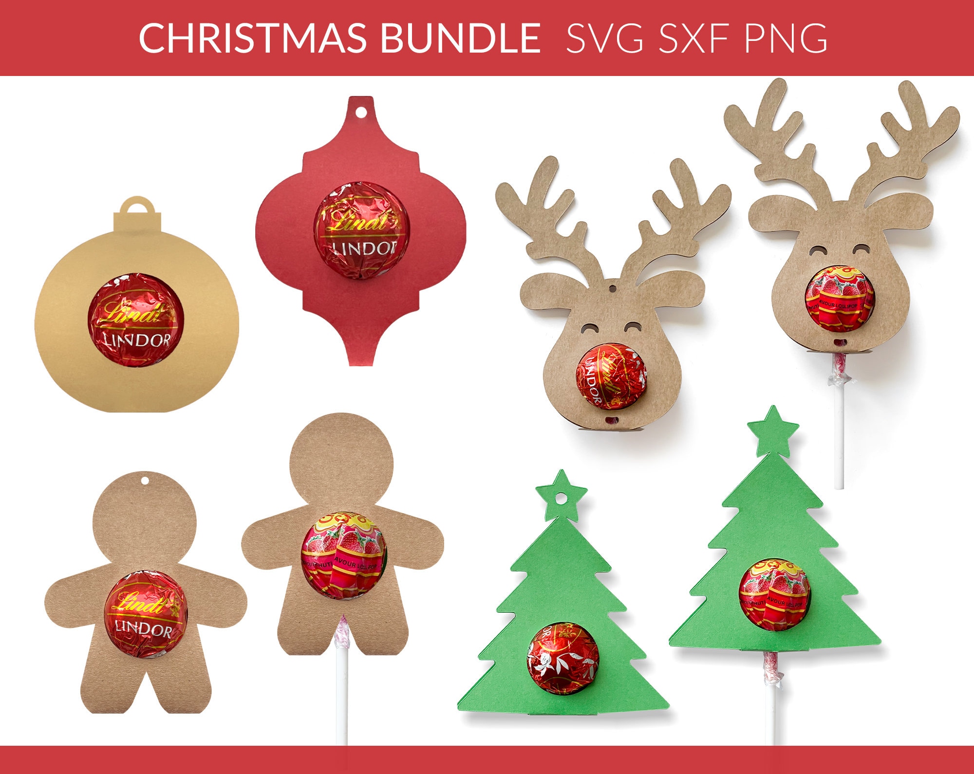 Christmas Lollipop Holder Svg Christmas Chocolate Holder - Etsy Australia