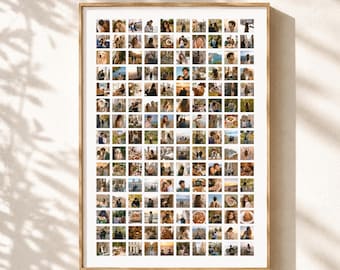 150 Photo Collage Template, Editable Canva Template, Minimalist Photo Poster, Portrait & Landscape, Digital Download